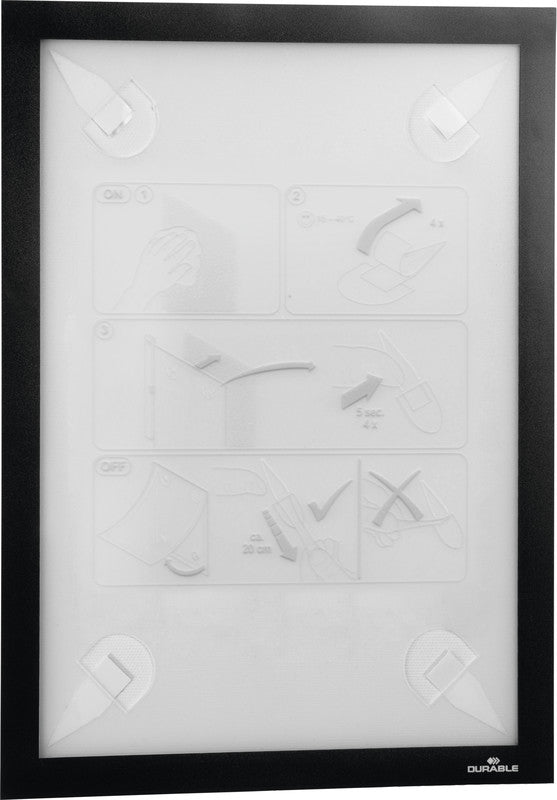 Durable Info-Rahmen – 236 × 322 mm, schwarz, Kunststoff, selbstklebend