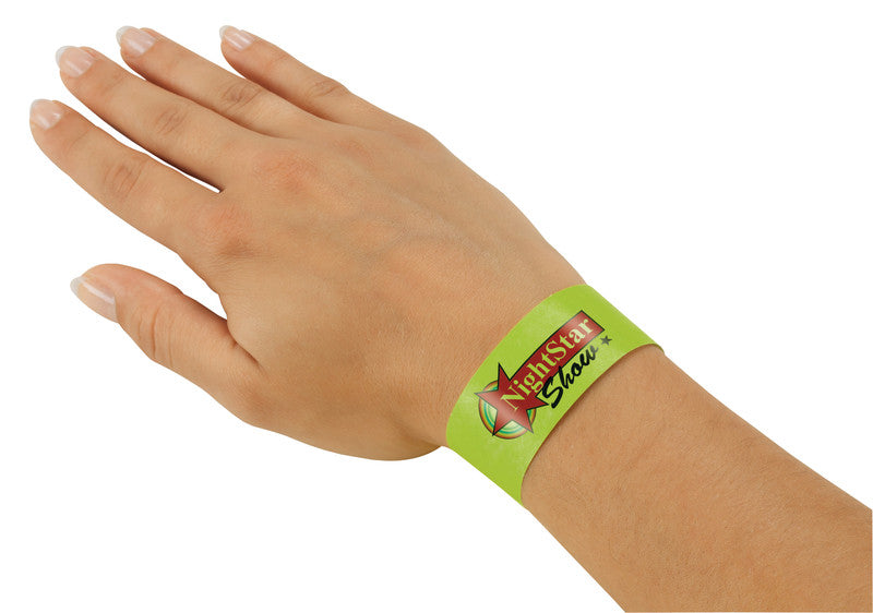 Sigel Event-Armband – 25 × 255 mm, Neongrün, Kunststoff, fortlaufend nummeriert – 120 Stk