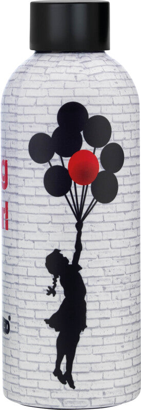 Youbottles Trinkflasche Dual – 5 dl – Edelstahl, isoliert, Schraubverschluss – Banksy Flying Girl