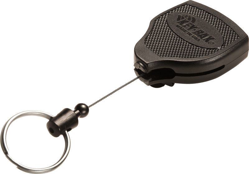 Key-bak Super 48 Schlüsselanhänger – Kunststoff, L 190 mm, Schwarz, Gürtelklemme, Kevlar-Auszugsschnur 1,20 m