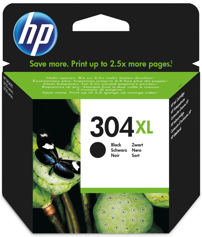 HP Tintenpatrone 304XL, Schwarz, 300 Seiten – für Inkjetdrucker/Multifunktionsgeräte