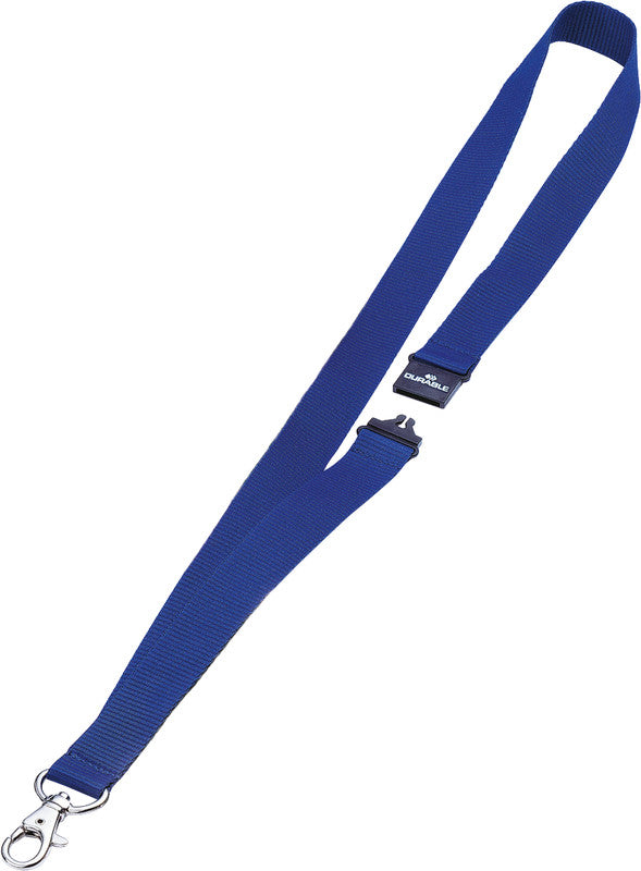 Durable Schlüsselanhänger – Textilband, Kunststoff, B 20 × H 440 mm, Dunkelblau, 10 Stk.