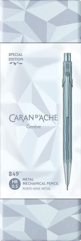 Caran d-Ache 849 Alpine Frost Druckbleistift – 0,5 mm – Aluminium – Gletscherblau