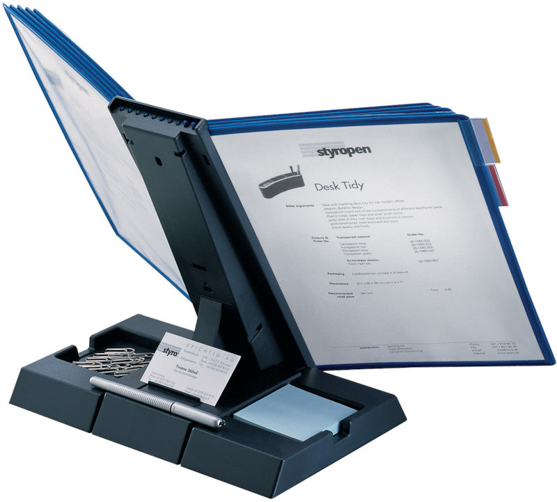 Styro FOLDER Sichttafelsystem Tischständer – für A4, 10 Fächer, Anthrazit, Kunststoff, 300×195×350 mm