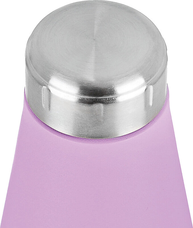 Estia Isolier-Trinkflasche – 0,5 l, Edelstahl, doppelwandig, auslaufsicher, Motiv Lavendelviolett