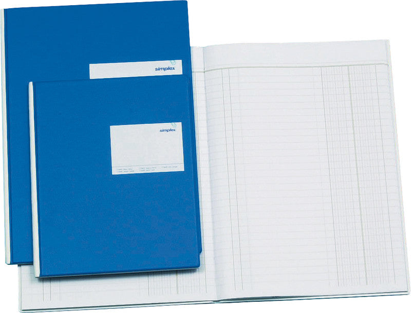 Simplex Geschäftsbuch, A4, 2 Kolonnen mit Kopf, Fadenheftung, Karton, 40 Seiten – Blau