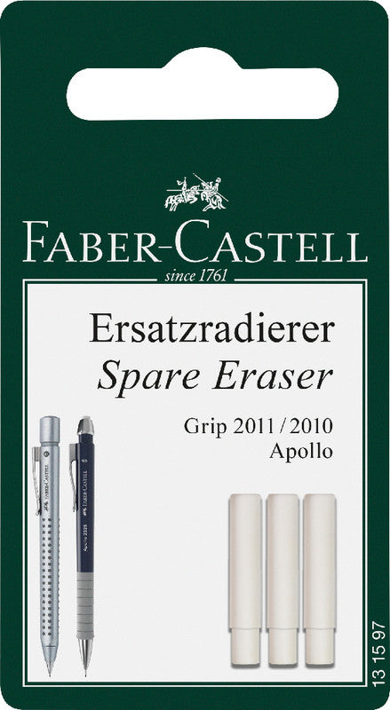 Faber-Castell Ersatzradierer Grip 2011 – weiss, 3 Stk.