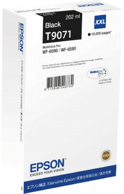 Epson Tintenpatrone C13T907140, Schwarz, 10'000 Seiten – für verschiedene Modelle