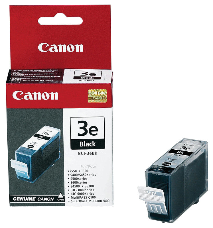 Canon Tintenpatrone BCI-3e BK, Schwarz, 500 Seiten – für Canon-Drucker