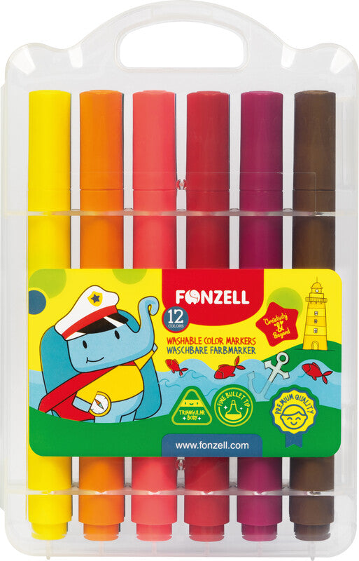 Fonzell Filzstifte, Strichbreite 4,2 mm, 12 Farben