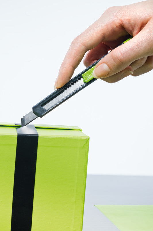 Q-CONNECT Cutter – 9 mm, Klingenarretierung, für Linkshänder geeignet, inkl. 1 Klinge