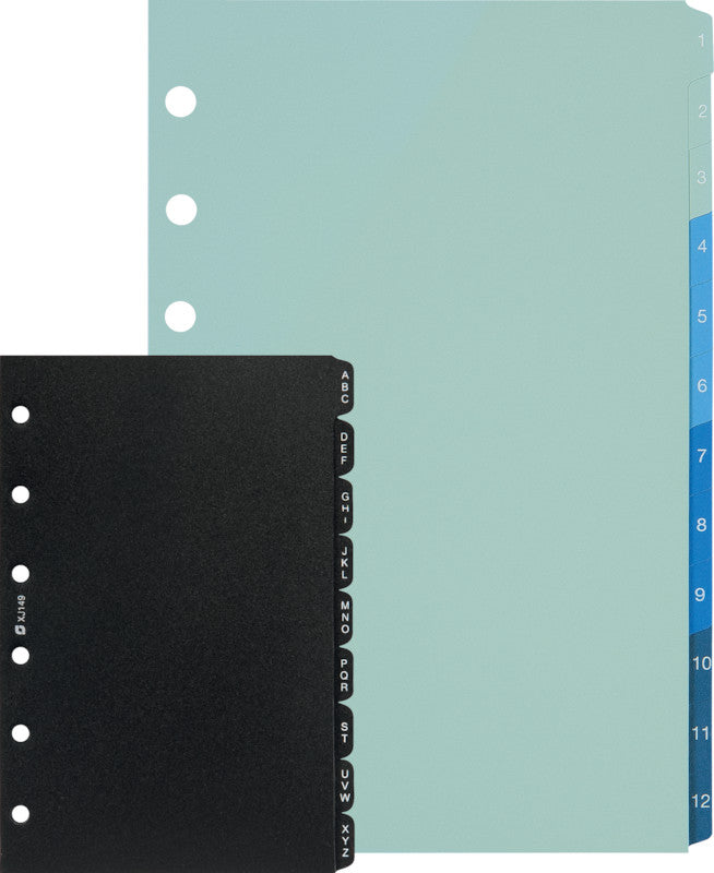 Succes Junior Register – 80 × 125 mm, Kunststoff, Schwarz, 6-fach Lochung, für Junior Ringbuch