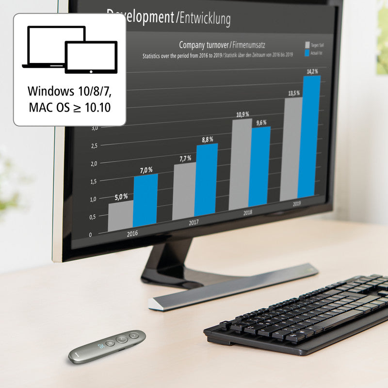 Hama Spot-Pointer – Presenter – Spot-Funktion, Dongle, Reichweite 20 m, für Zoom/Teams/Blue Jeans