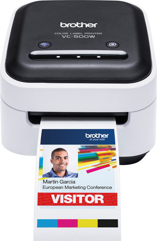 Brother VC-500W – Farbetikettendrucker, ZINK, bis 50 mm, 313 dpi, USB, WLAN, Spiegeldruck