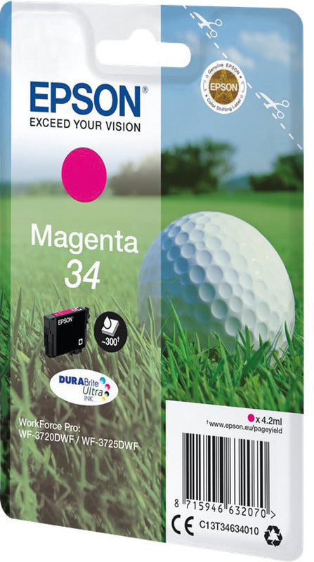 Epson Tintenpatrone 34, Magenta, 300 Seiten – für Tintenstrahldrucker/Multifunktionsgeräte
