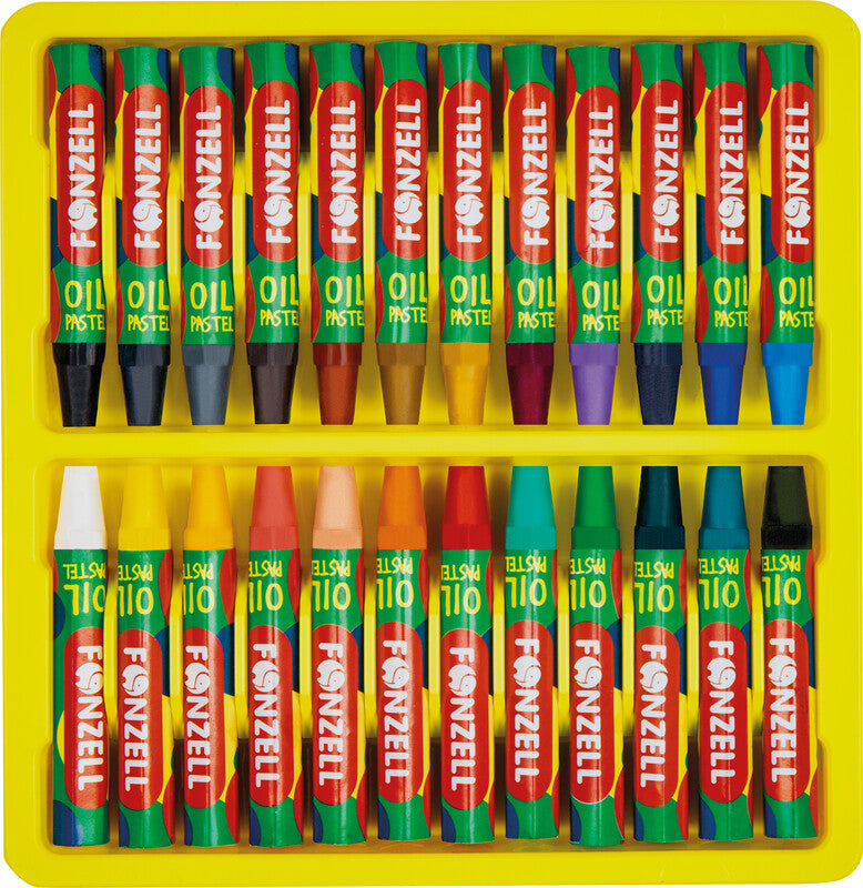 Fonzell Ölpastelle – Set – 24 Farben, für Papier, Karton & Holz