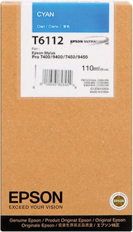 Epson Tintenpatrone T6112, cyan, 110 ml