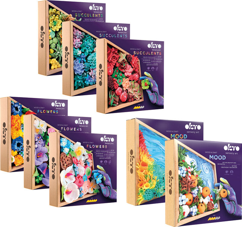 Okto Sensory Art – Modelliermasse-Set Flowers – ab 14 Jahren – 36 Modelliermassen – 210 × 210 mm