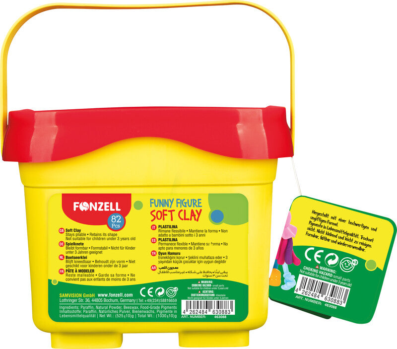 Fonzell Modelliermasse-Set – 82-teilig, 15 Modelliermassen à 35 g – 190 × 180 × 150 mm