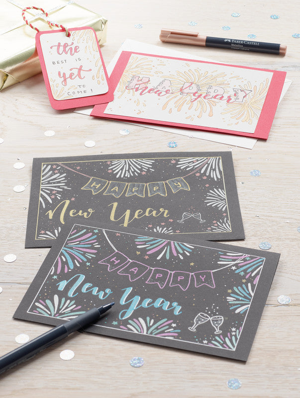 Faber-Castell Non-Permanent-Marker Creative Studio Metallic – Rundspitze 1,5 mm – sortiert – 6er-Set