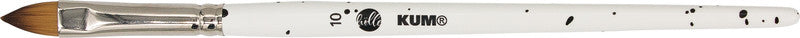 Kum Katzenzungenpinsel – weiss, Synthetikhaare, Länge 130 mm, Birkenholzschaft, Aluminiumzwinge