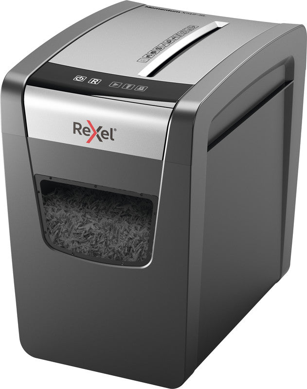 Rexel Momentum X312 Slimline – Aktenvernichter, DIN P-3, Partikelschnitt 5 × 42 mm, 12 Blatt, 23 l, A4