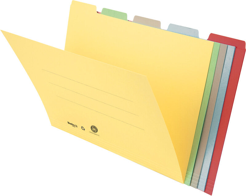 Biella Register – A4, 5-teilig, Karton, farbig, vorgedruckt, zurückgeschnittener Deckel, für Original Hängemappe