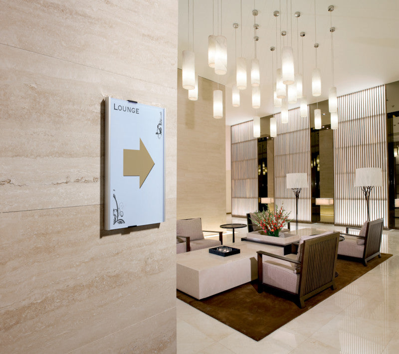 Durable Türschild – 149 × 149 mm, silber, selbstklebend, wiederablösbar