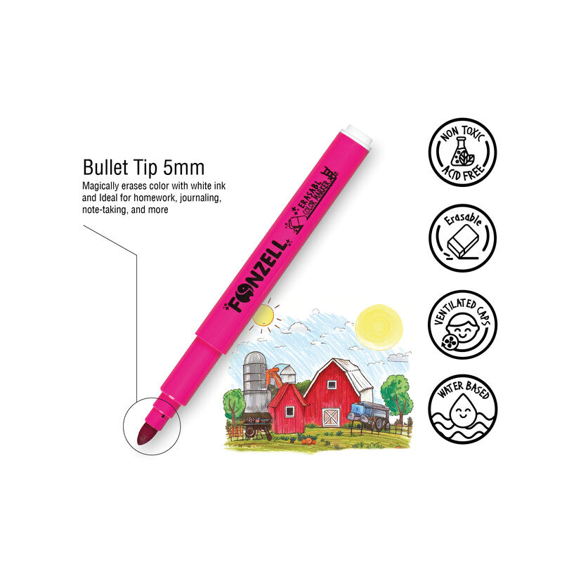 Fonzell Marker, Strichbreite 5 mm, 11 Farben, 12 Stk.