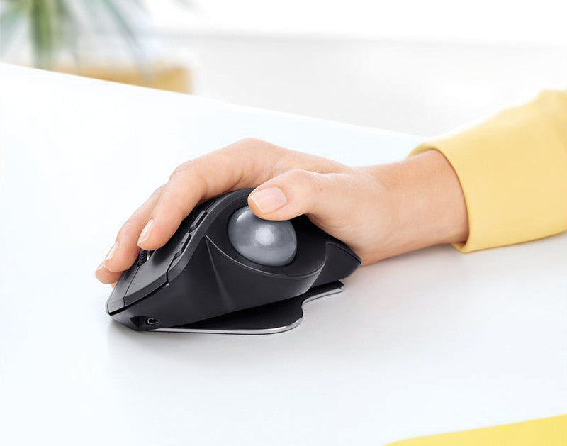 Logitech MX Ergo Ergonomische Maus – kabellos, Bluetooth + 2,4 GHz, für Rechtshänder, schwarz