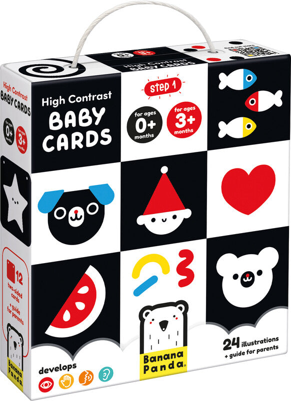 Banana Panda – Lernspiel – Hochkontrast Baby-Karten, 12 Karten, ab 0–3 Monaten