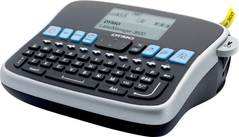 DYMO LabelManager 360D – Beschriftungsgerät, für Schriftbänder 6–19 mm, Lithium-Ionen-Akku, USB