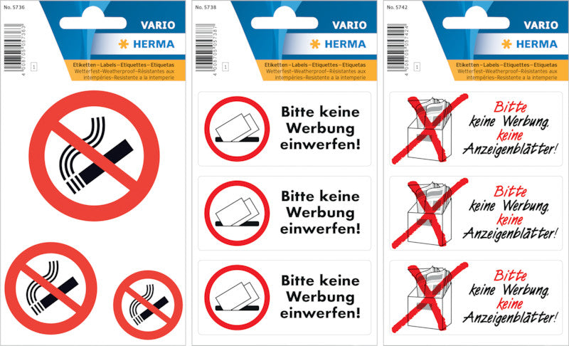 HERMA Schmucketiketten – Motiv Nicht rauchen – Folie, 3 Stk, 1 Bogen