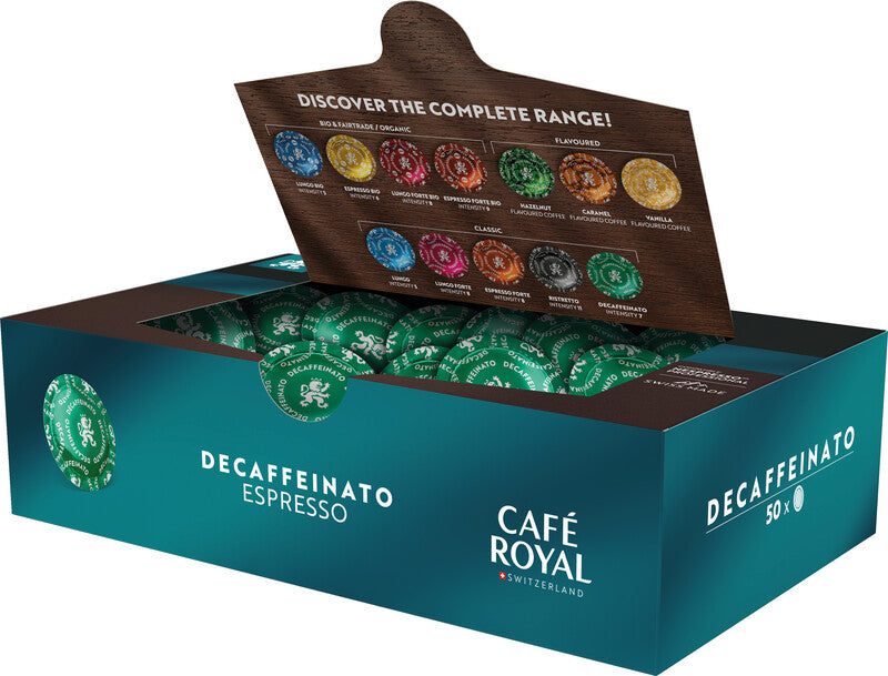 Café Royal Espresso Entkoffeinierte Kaffeepads – für Nespresso Professional – 50 Pads