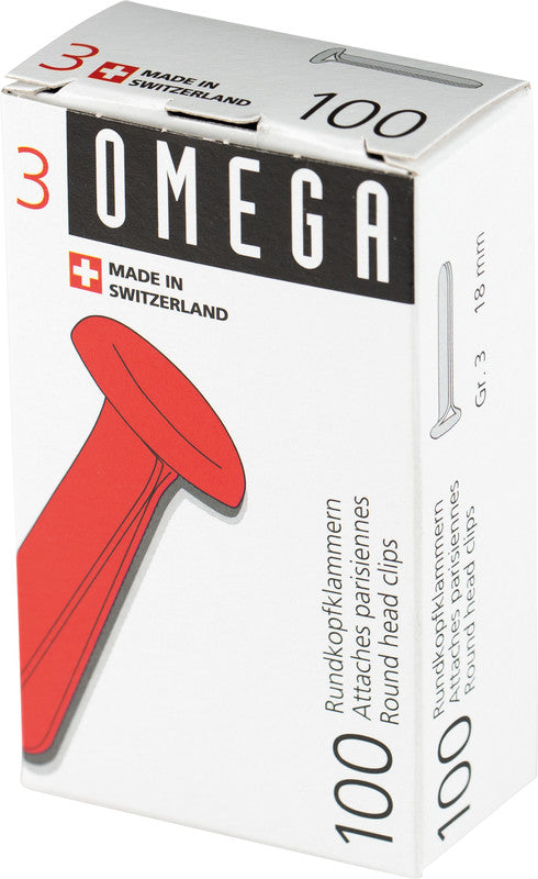 Omega Büroklammern – Musterklammern – 18 mm – Metall – Silber – 100 Stück