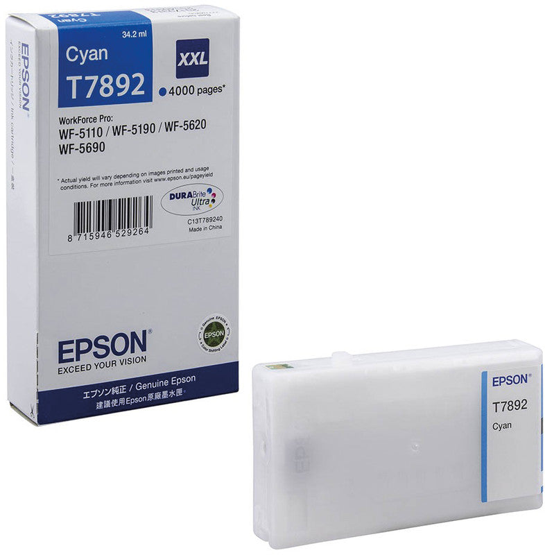 Epson Tintenpatrone T7892, cyan – für Tintenstrahldrucker/Multifunktionsgeräte