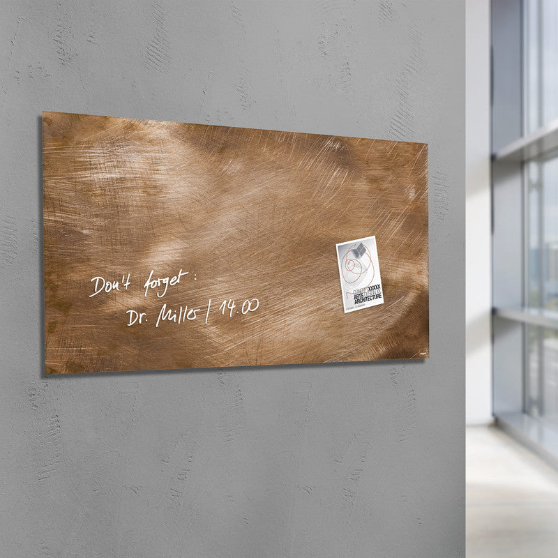 Sigel Whiteboard – 91 × 46 cm, Glas, magnetisch, Wandmontage, inkl. Magnetwürfel, Montagesatz