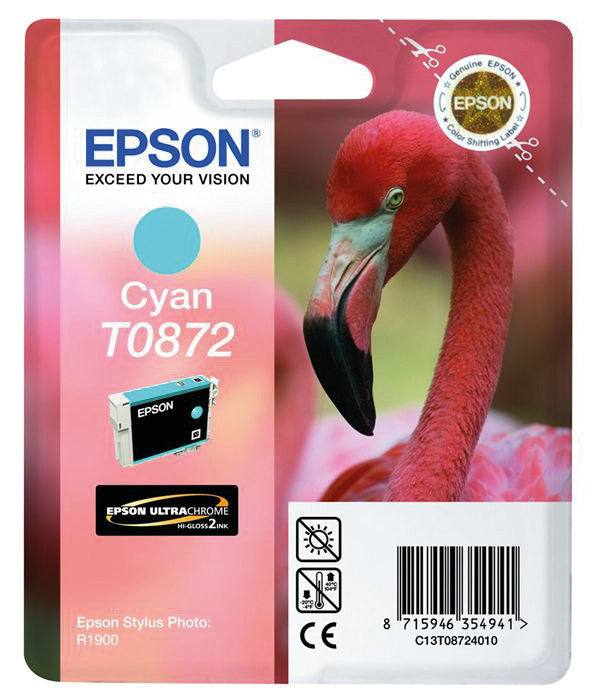 Epson Tintenpatrone T0872, cyan – für Tintenstrahldrucker, Multifunktionsgeräte