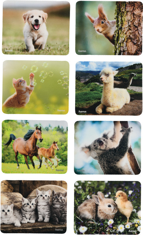 Hama Mausmatte Tiere – 220 × 180 × 1 mm, Mehrfarbig