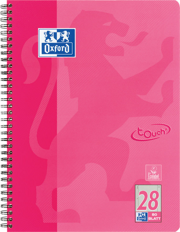Elba Collegeblock, 220 × 295 mm, Karton, 80 Blatt, 4-fach gelocht, perforiert – Rosa, für SCRIBZEE App