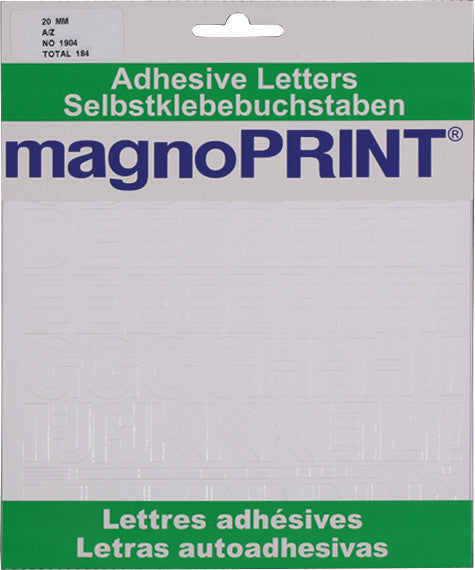 Magnoprint Schmucketiketten – Motiv Buchstaben A - Z – Folie, 20×20 mm