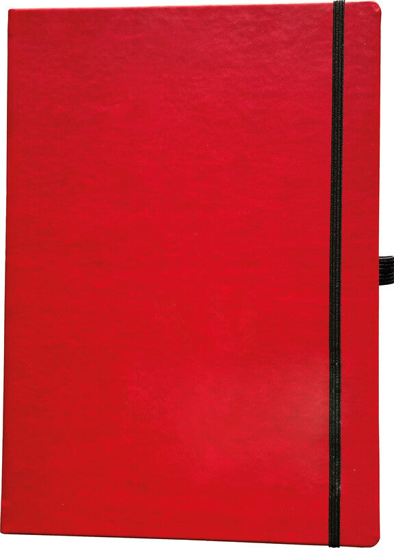 Denkzettel Notizbuch, kariert, gebunden, Hardcover, 192 Seiten, 4-fach gelocht, perforiert, 80 g/m² – rot