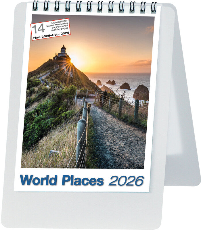Biella Pult-Bildsteller Imago World Places 2026 – 10,5 × 14,8 cm, 14 Monate