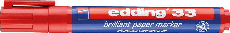 Edding Non-Permanent-Marker Brillant Paper Marker 33 – Keilspitze 1-5 mm – Rot – Nachfüllbar