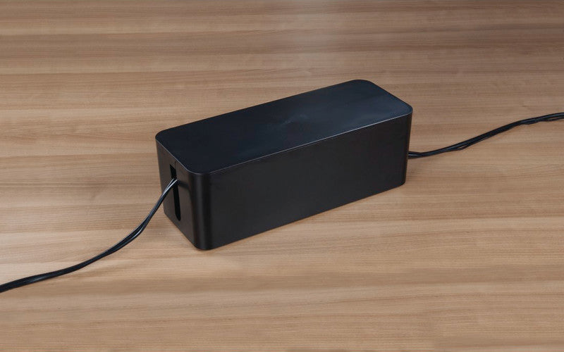 Hama Kabelbox 400 × 138 × 155 mm – für Kabel bis Ø 20 mm – schwarz – Kunststoff