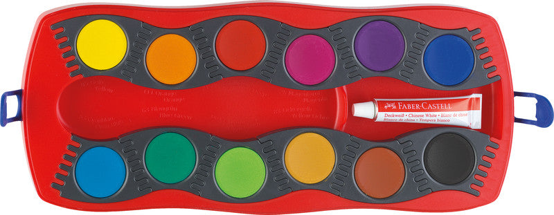 Faber-Castell Deckfarbkasten – 12 Farben, inkl. Deckweiss