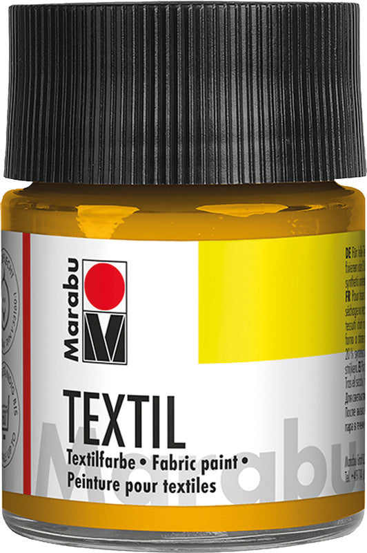 Marabu Stoffmalfarbe – Mittelgelb, 50 ml, für Textilien