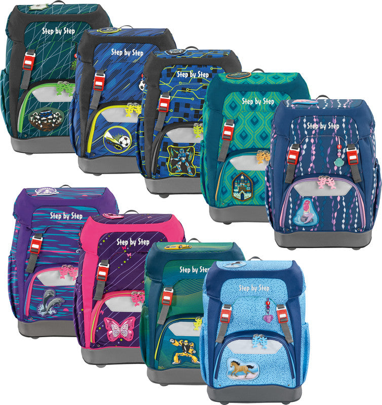 Step by Step Schulrucksack GRADE – Shiny Dolphins – Recycelte Materialien