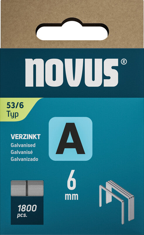 Novus Heftklammern 53/6 – 6 mm – Metall, silber – 1800 Stk.
