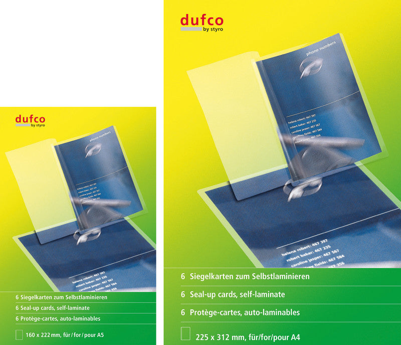 Dufco Selbstlaminierfolien A5, glatt – 100 µm, 6 Stk.